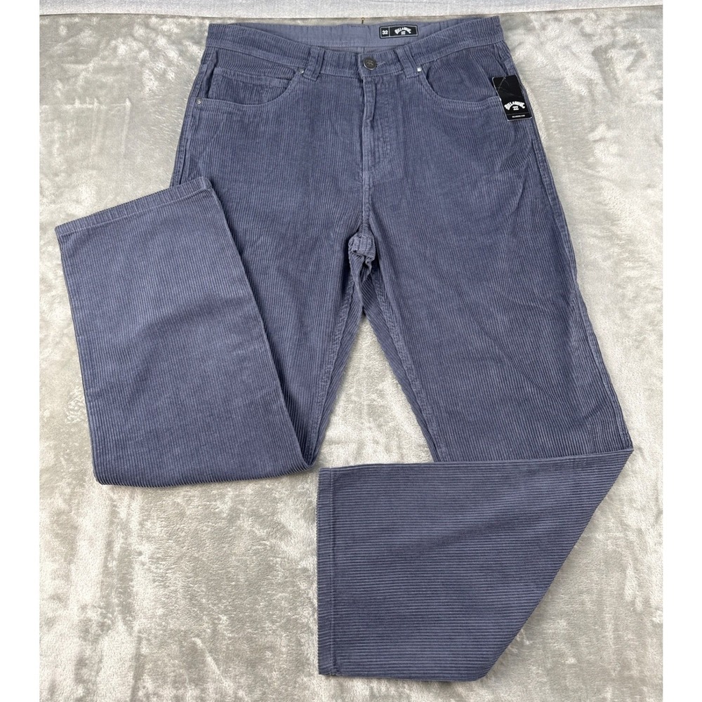 Billabong Pants Mens 32 The 55 Cord Pant Denim Blue Corduroy NEW